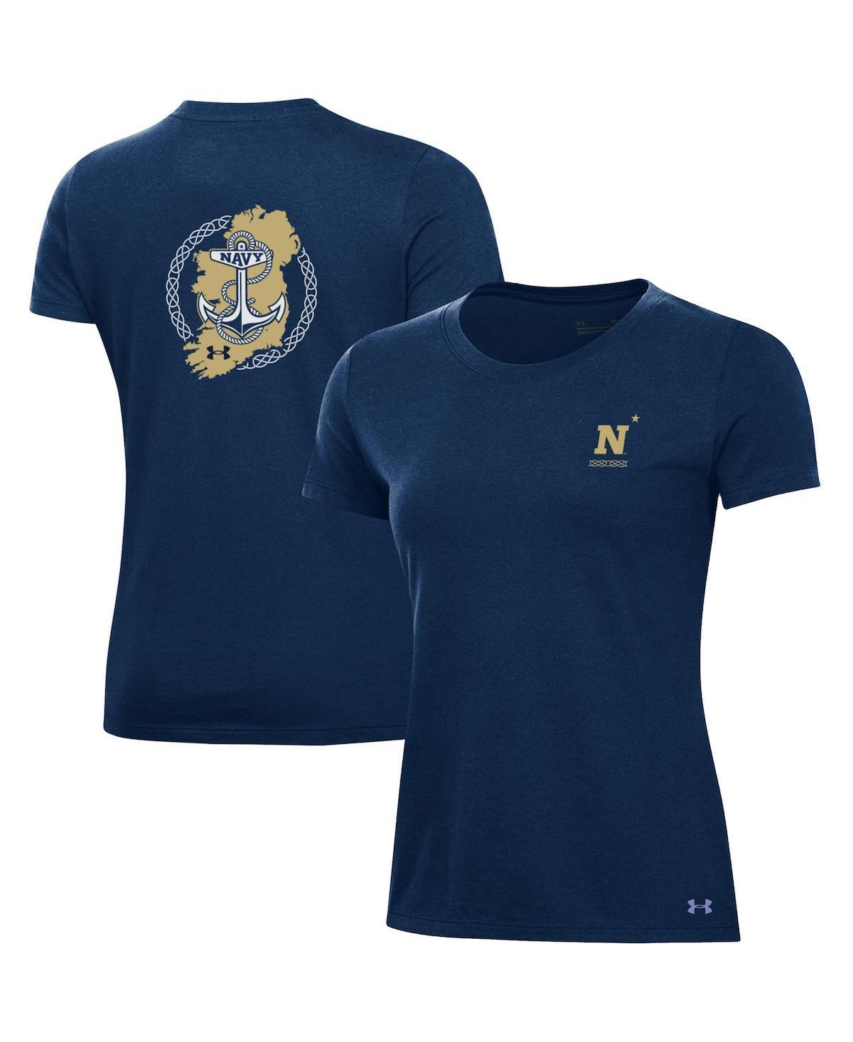 Womens Under Armour Navy Navy Midshipmen 2023 Aer Lingus College Football Classic Performance Cotton T-shirt Product Image