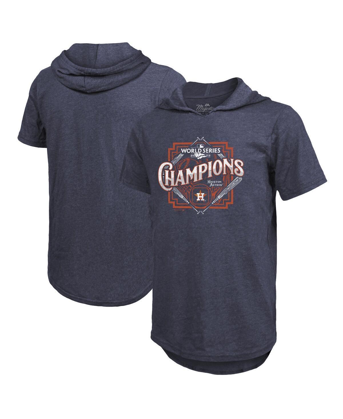 Majestic Mens Threads Navy Houston Astros 2022 World Series Champions Suspect Short Sleeve Hoodie T-shirt Product Image