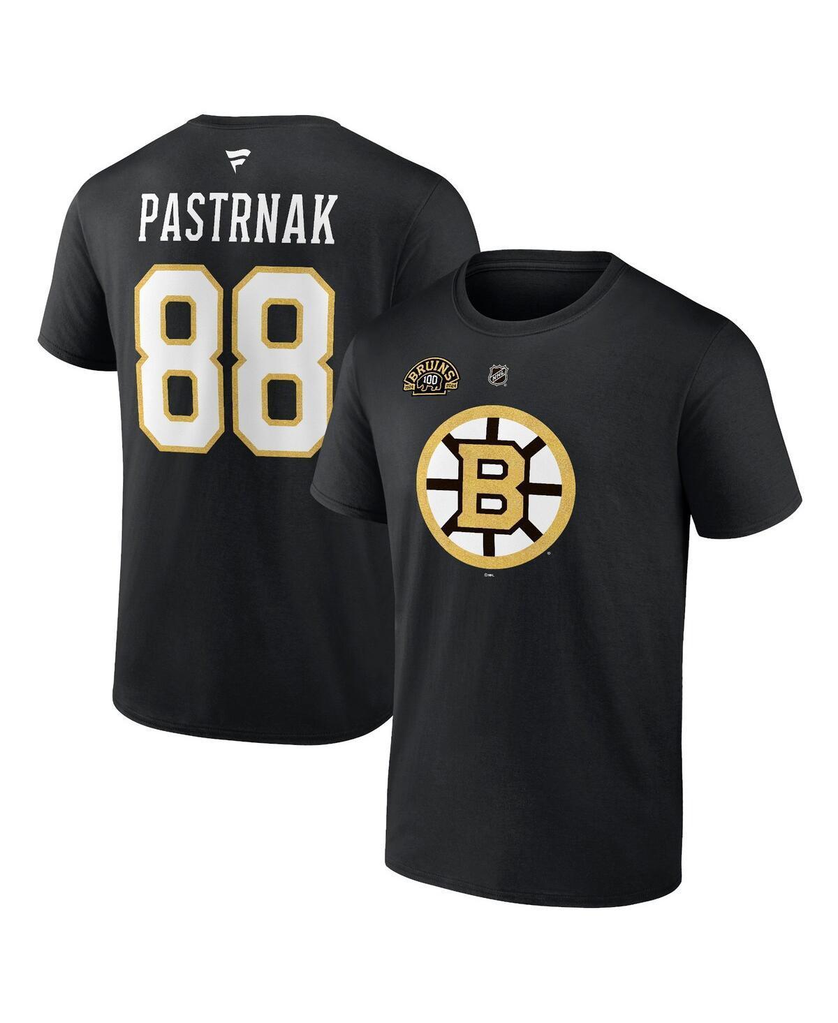 Mens Fanatics Branded David Pastrnak Boston Bruins Authentic Stack Name & Number T-Shirt Product Image