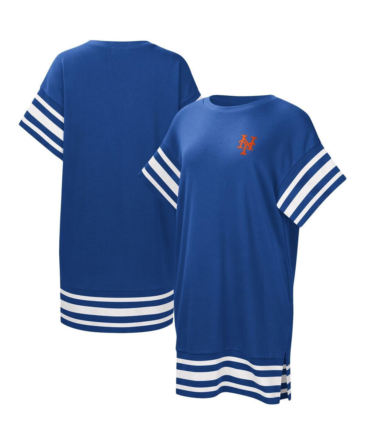 Womens Touch Royal New York Mets Cascade T-shirt Dress Product Image