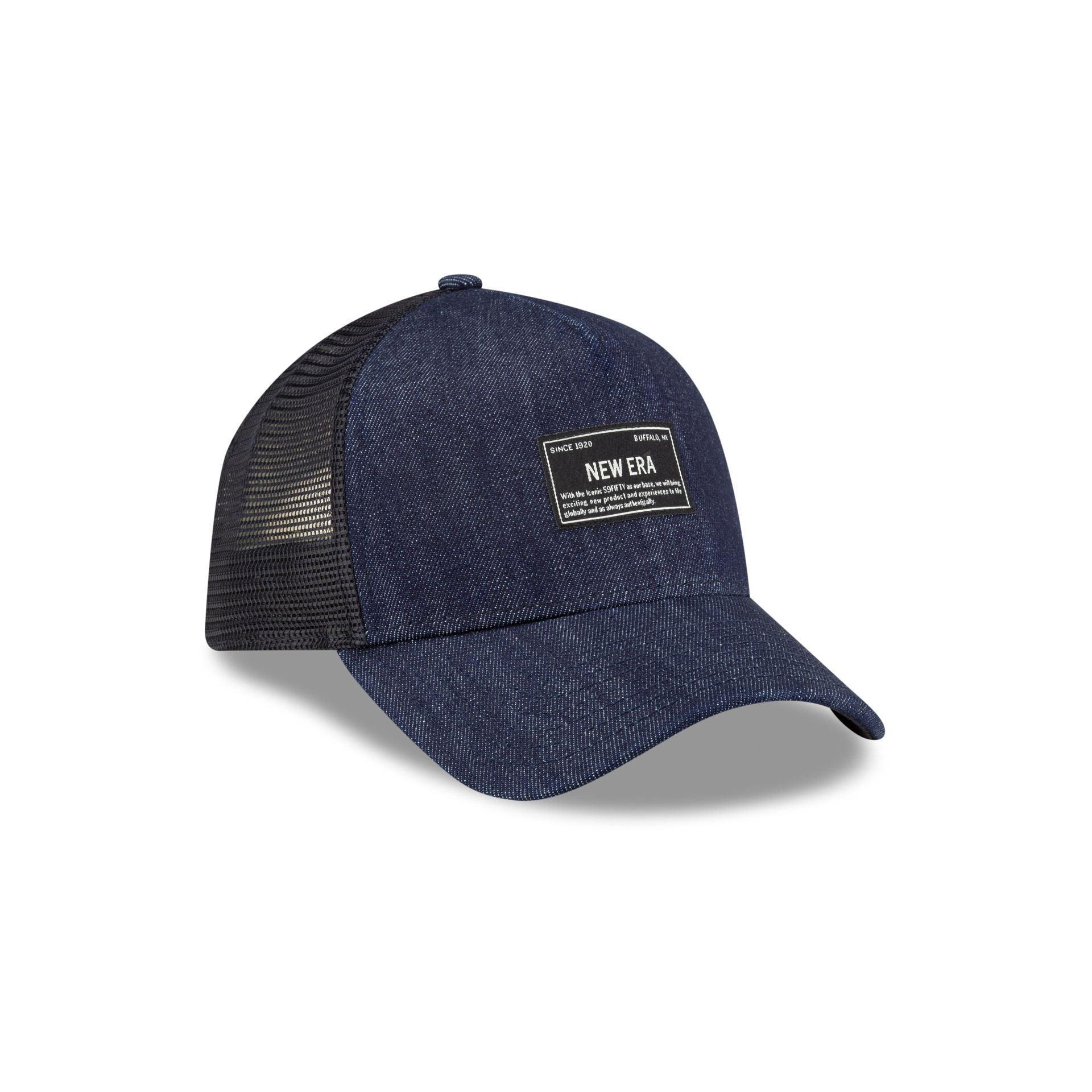 New Era Cap Indigo Denim 9FORTY A-Frame Trucker Hat Male Product Image