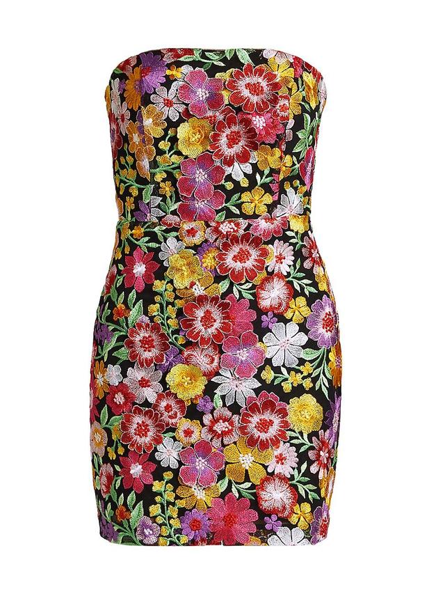 Womens Isabell Floral-Embroidered Strapless Minidress Product Image