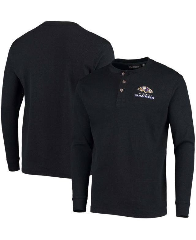 Mens Black Baltimore Ravens Maverick Thermal Henley Long Sleeve T-shirt Product Image