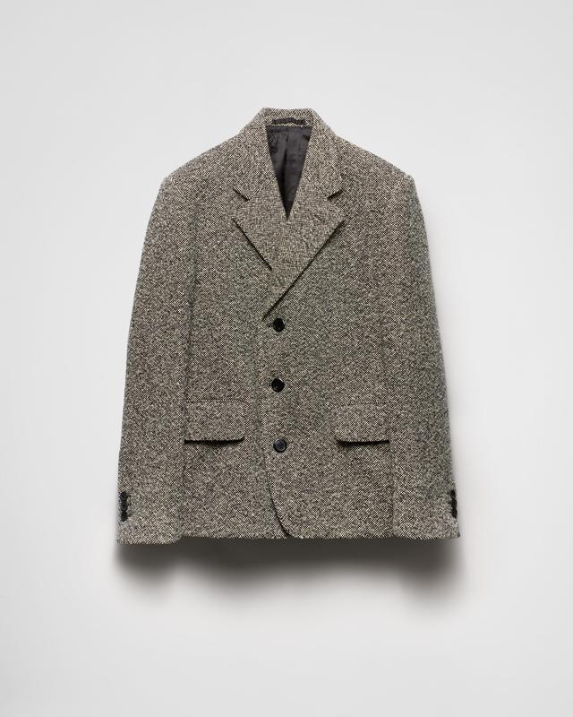 Single-breasted wool blend jacket Product Image