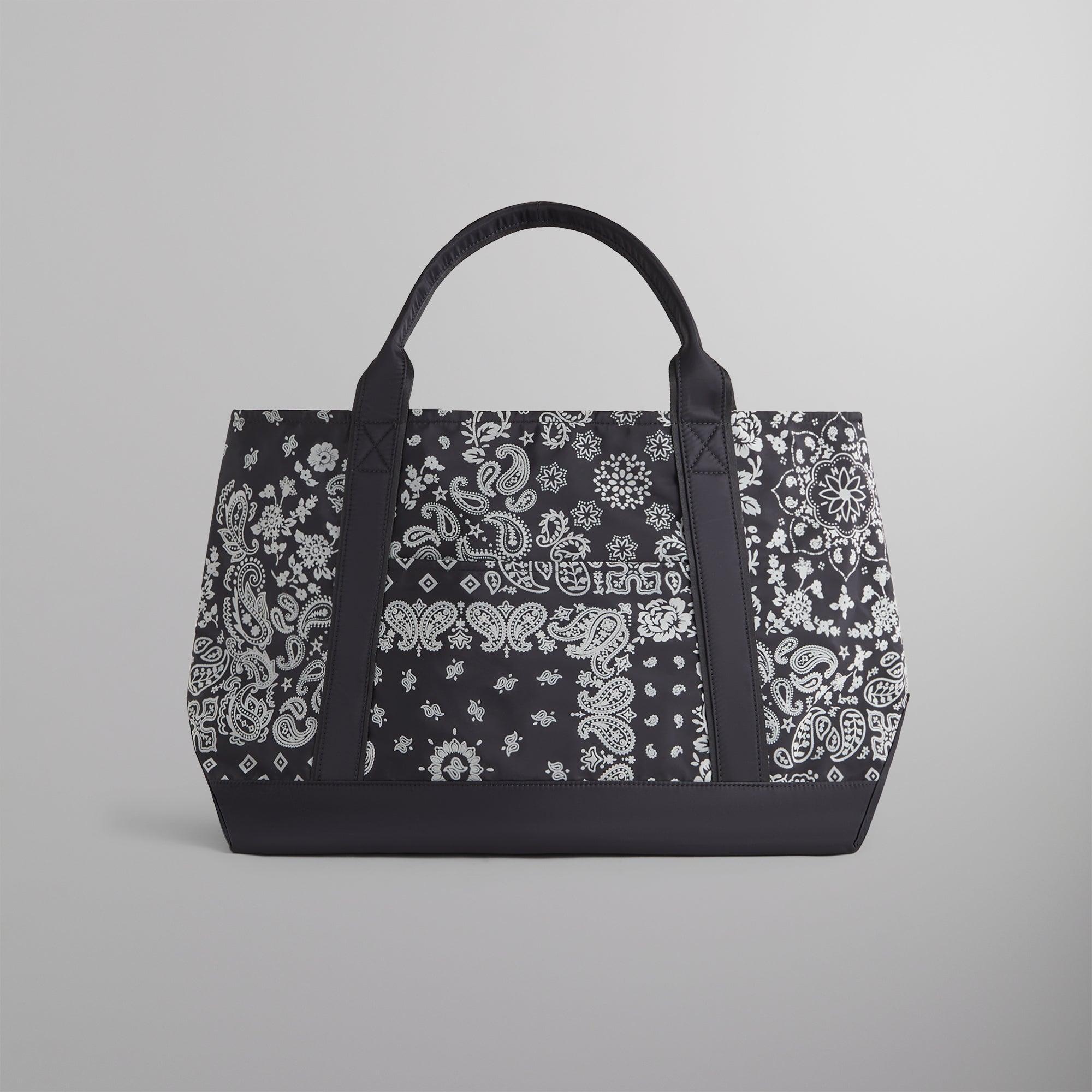 Kith Paisley Flocked Nylon Tote Bag - Black Male Product Image