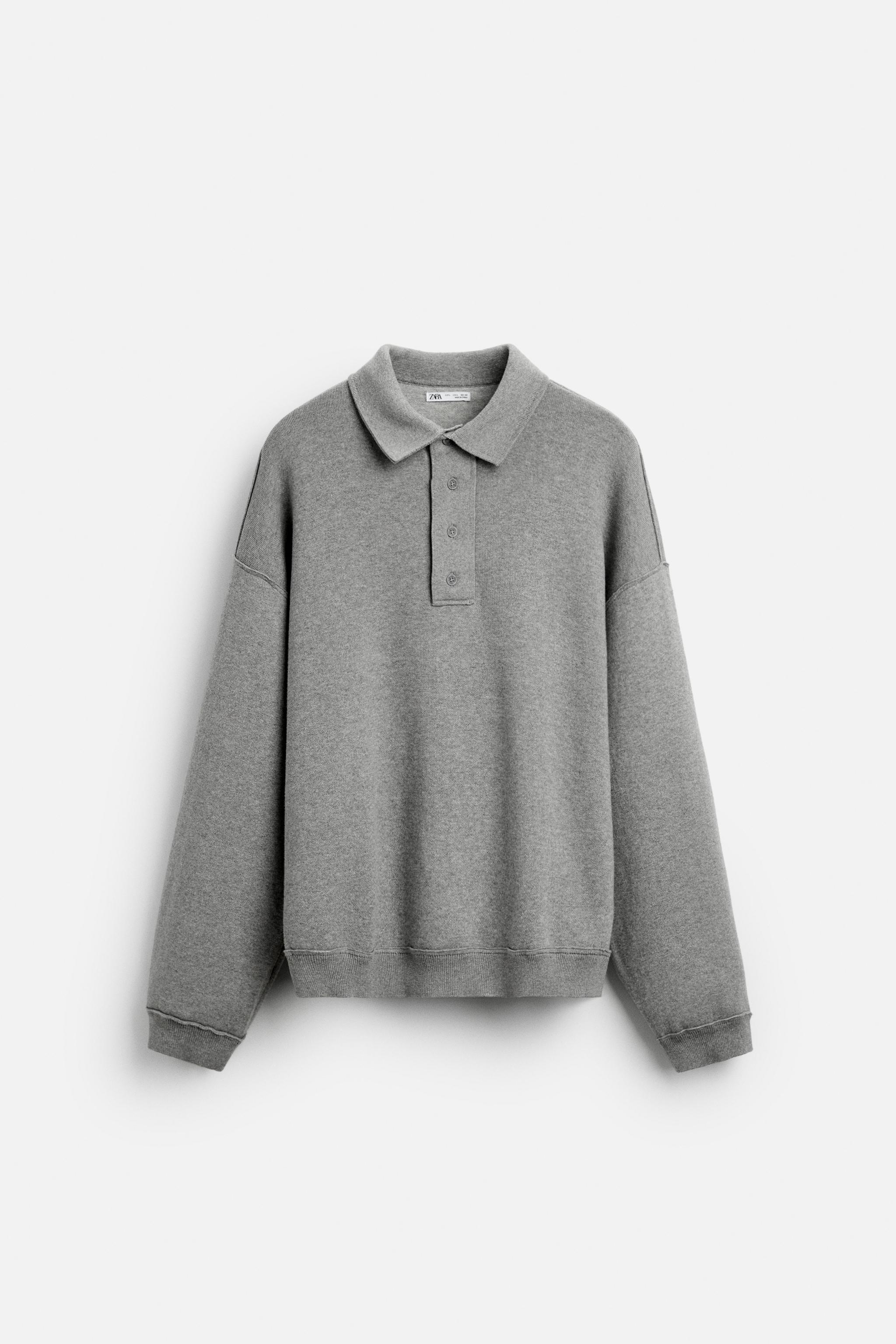 KNIT POLO WITH IRREGULAR SEAMS Product Image