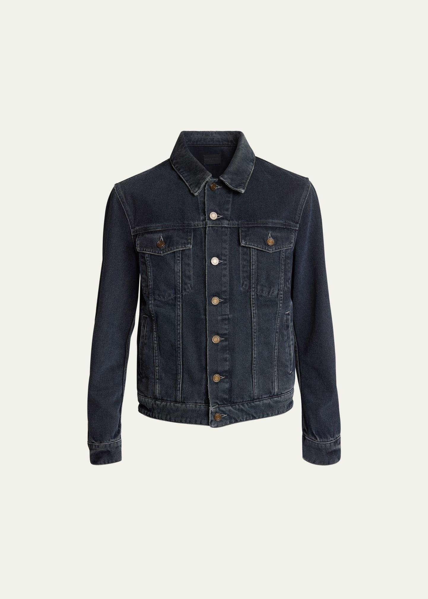 Mens Faded Denim Jacket Product Image