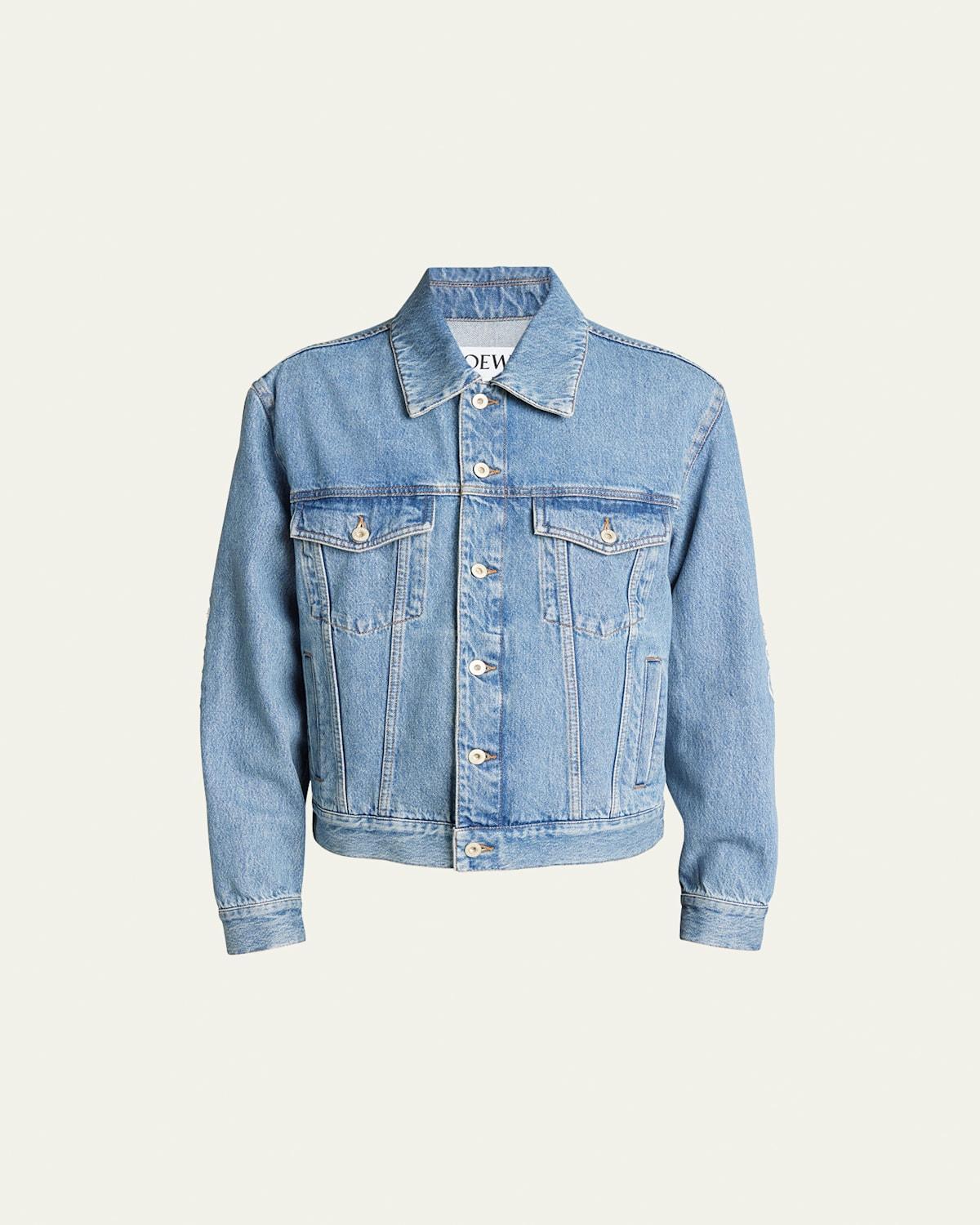 Mens Denim Trucker Jacket with Anagram Elbows product image