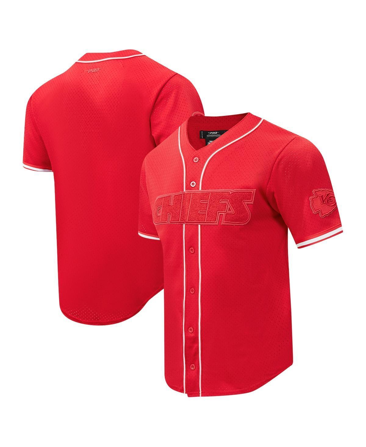 Pro Standard Mens Red Kansas City Chiefs Triple Tonal Mesh Button-Up Shirt Product Image