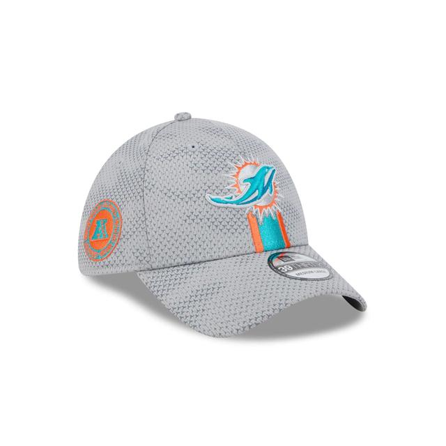 Miami Dolphins 2024 Sideline Gray 39THIRTY Stretch Fit Hat Male Product Image