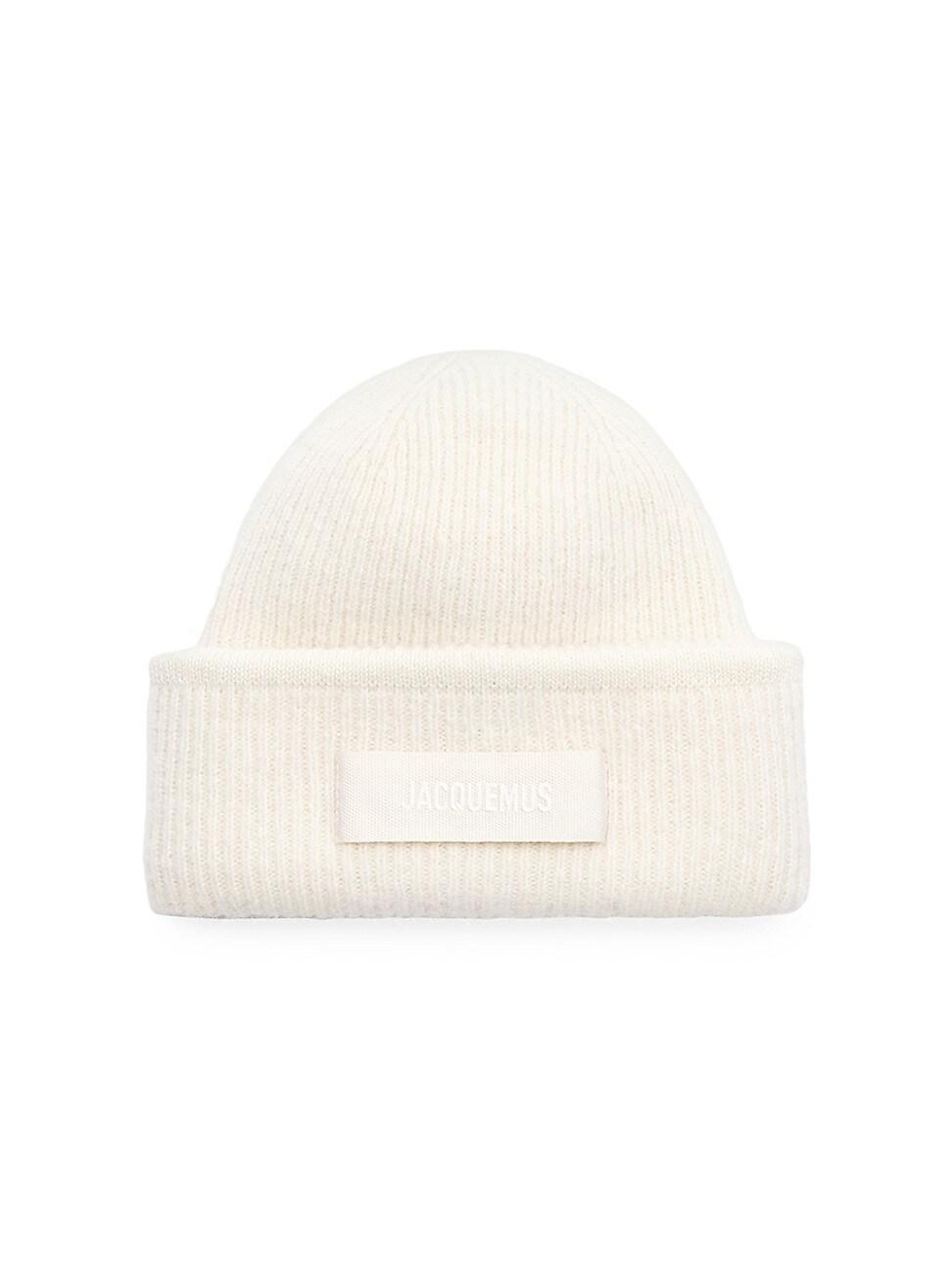 Womens Logo Patch Wool-Blend Beanie product image