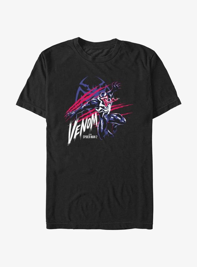 Marvel Spider-Man 2 Game Venom Scratch Portrait T-Shirt Product Image