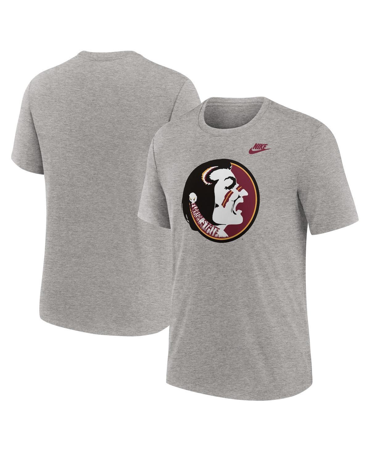 Mens Nike Heather Gray Florida State Seminoles Blitz Evergreen Legacy Primary Tri-Blend T-Shirt Product Image