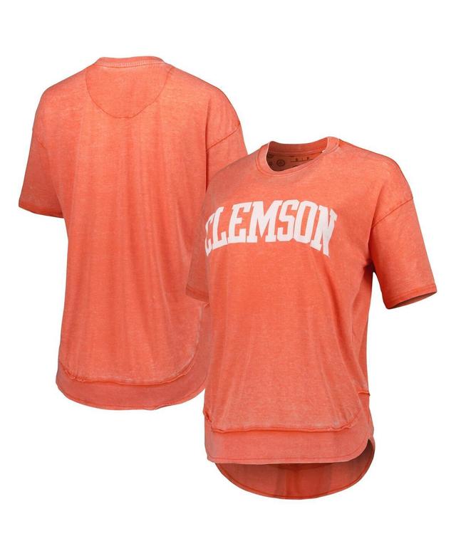 Womens Pressbox Clemson Tigers Arch Poncho T-Shirt Product Image