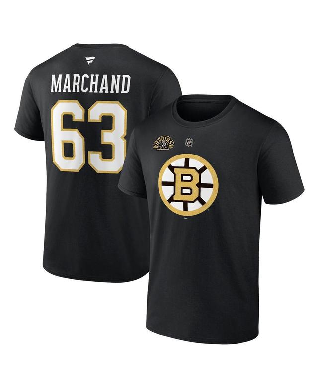 Mens Fanatics Branded Brad Marchand Boston Bruins Authentic Stack Name & Number T-Shirt Product Image