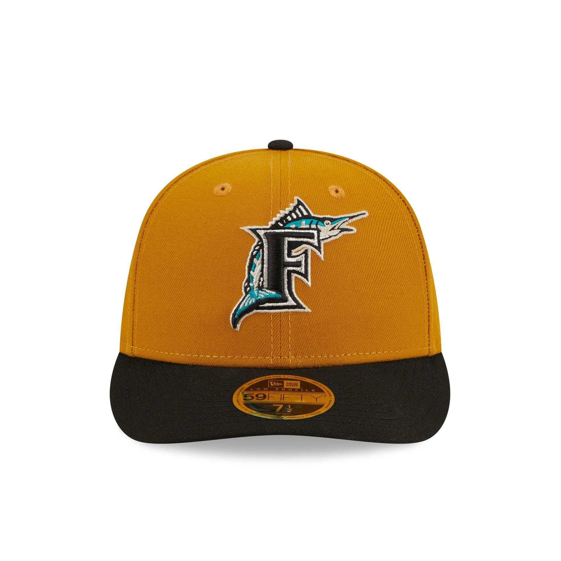 Miami Marlins Vintage Gold Low Profile 59FIFTY Fitted Hat Male Product Image