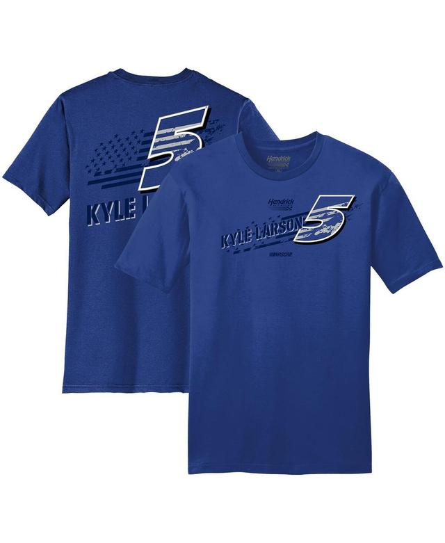 Mens Hendrick Motorsports Team Collection Royal Kyle Larson Flag T-shirt Product Image