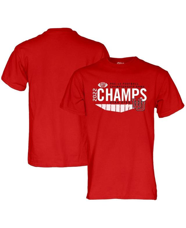 Mens Blue 84 Red Utah Utes 2022 Pac-12 Football Conference Champions Locker Room T-shirt Product Image