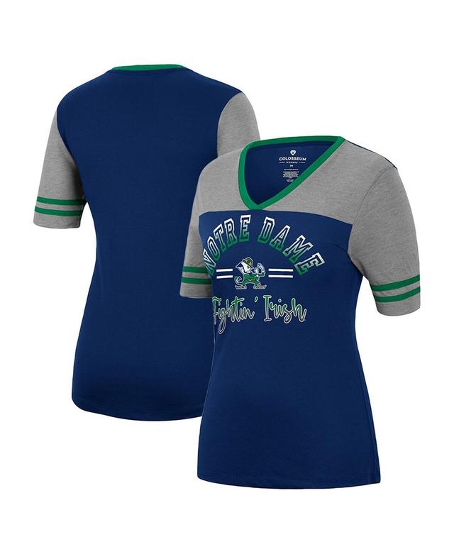 Womens Colosseum Navy Notre Dame Fighting Irish There You Are V-Neck T-shirt - Navy Product Image