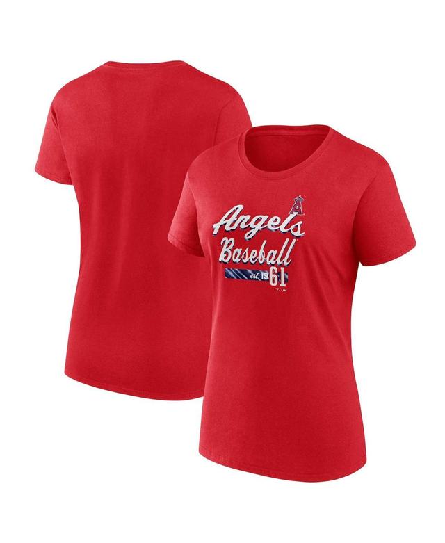 Womens Fanatics Red Los Angeles Angels Logo T-shirt Product Image