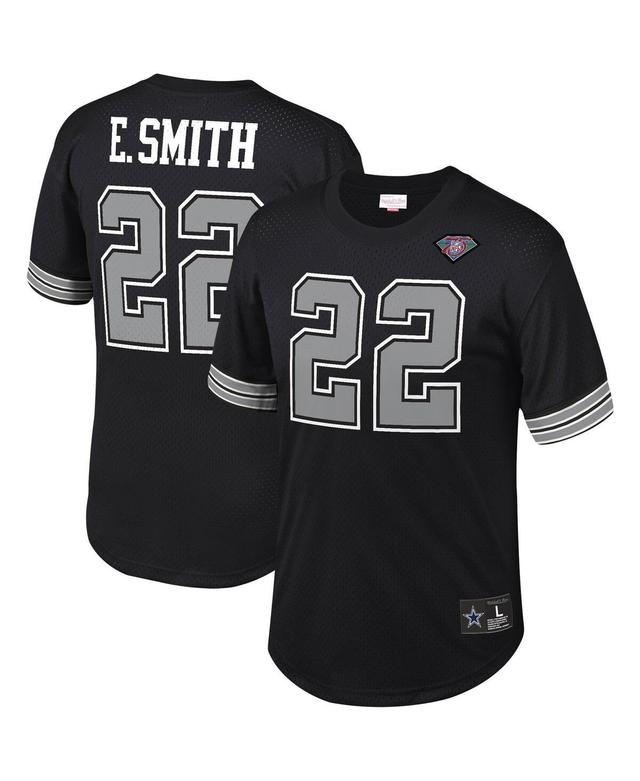 Mens Mitchell & Ness Emmitt Smith Black Dallas Cowboys Retired Player Name and Number Mesh Top Product Image