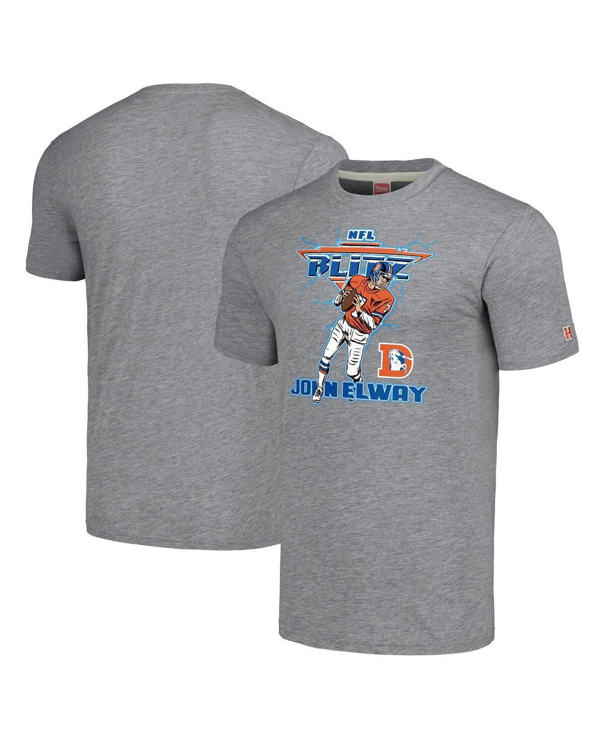 Mens Homage John Elway Gray Denver Broncos NFL Blitz Retired Player Tri-Blend T-Shirt Product Image