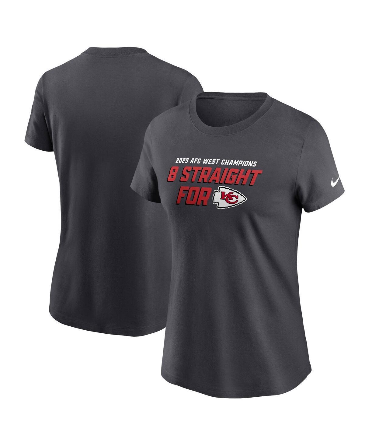 Womens Nike Anthracite Kansas City Chiefs Eight-Time Afc West Division Champions T-shirt Product Image