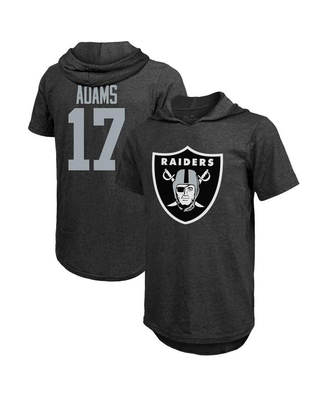 Mens Majestic Threads Davante Adams Black Las Vegas Raiders Player Name & Number Short Sleeve Hoodie T-Shirt Product Image