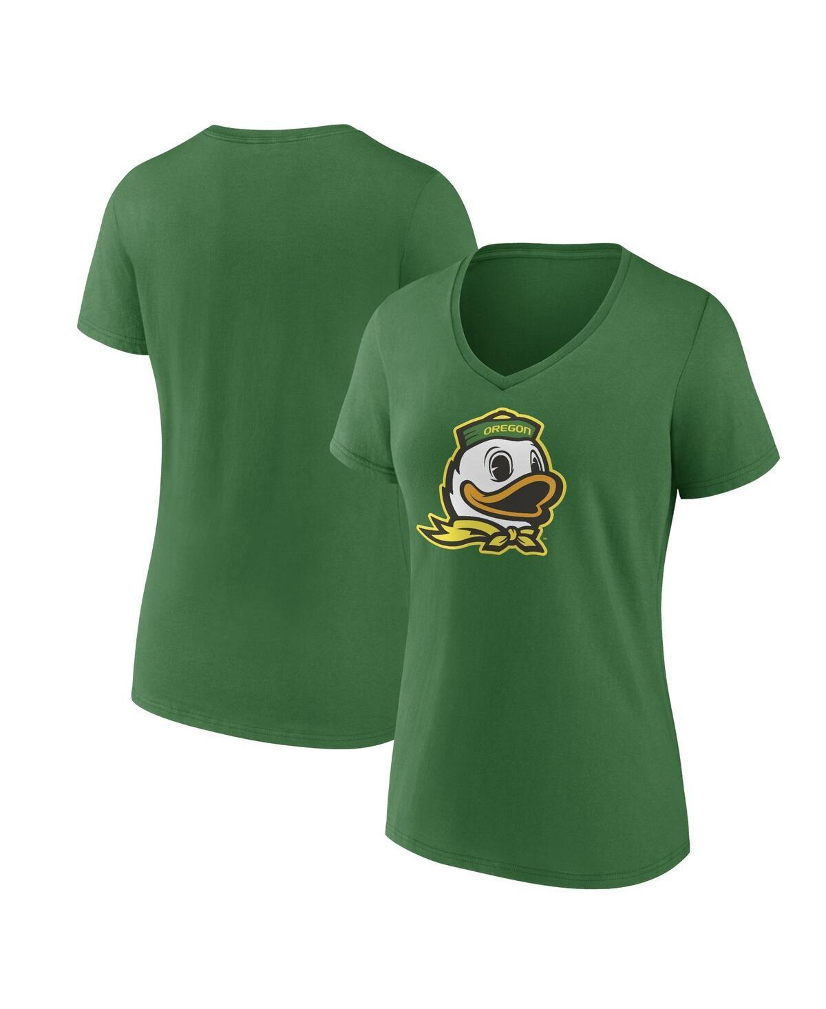 Fanatics Womens Green Oregon Ducks Evergreen Logo V-Neck T-Shirt Product Image