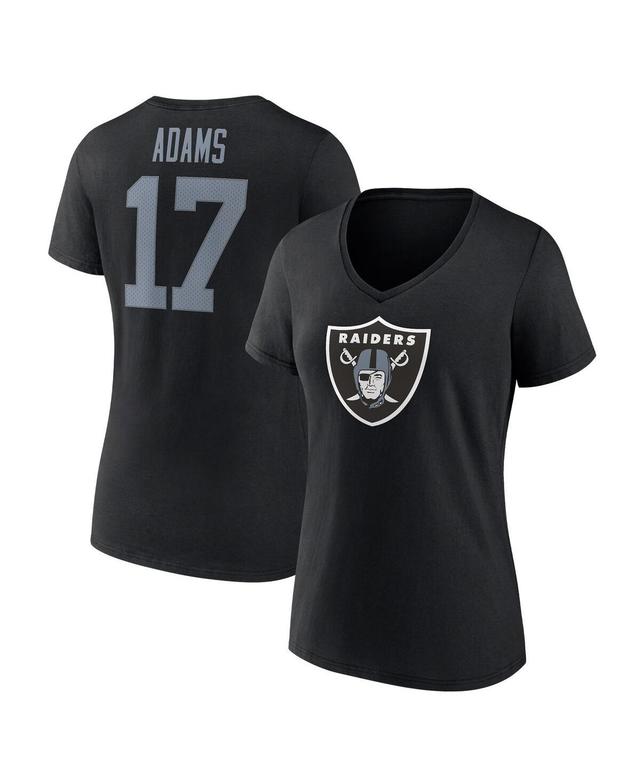 Womens Fanatics Branded Davante Adams Black Las Vegas Raiders Player Icon Name & Number V-Neck T-Shirt Product Image