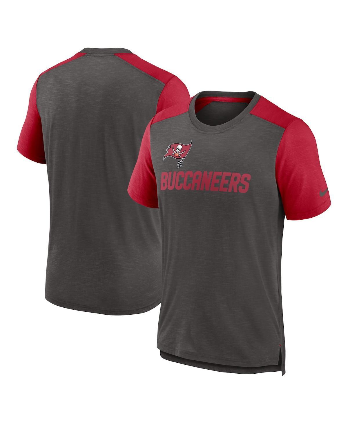 Mens Nike Heathered Black/Heathered Scarlet San Francisco 49ers Color Block Team Name T-Shirt Product Image