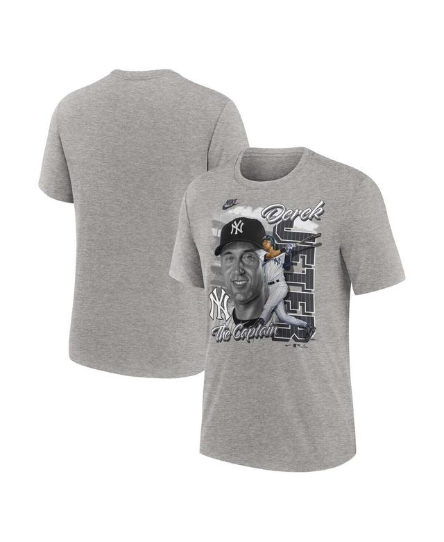 Nike Mens Derek Jeter Heather Gray New York Yankees Cooperstown Collection Player Local T-Shirt Product Image