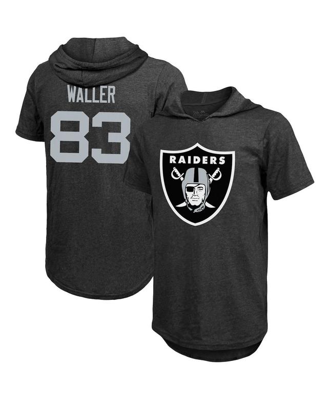 Men's Majestic Threads Darren Waller Black Las Vegas Raiders Player Name & Number Tri-Blend Hoodie T-Shirt Product Image