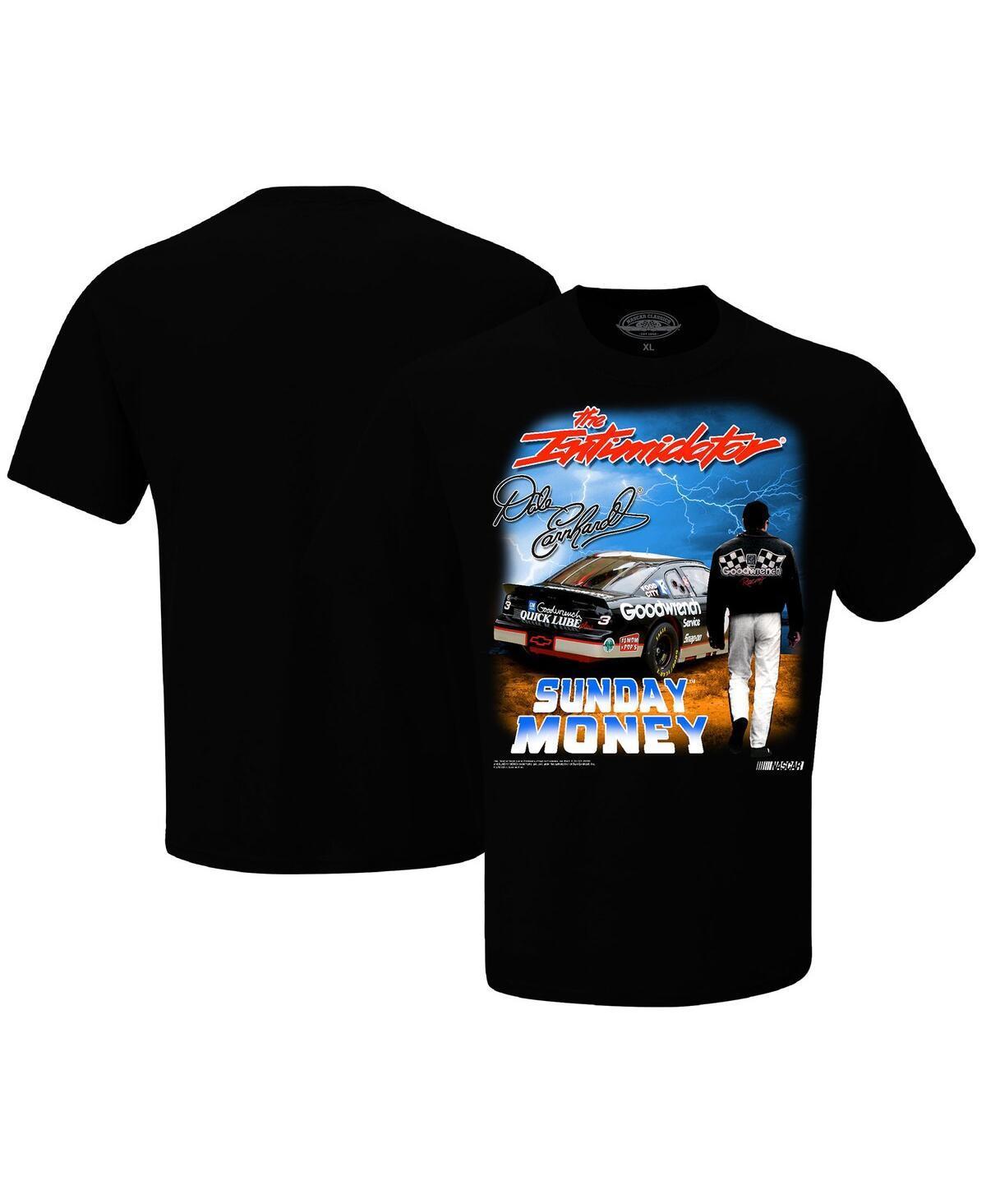 Mens Checkered Flag Sports Black Dale Earnhardt Sunday Money T-shirt Product Image