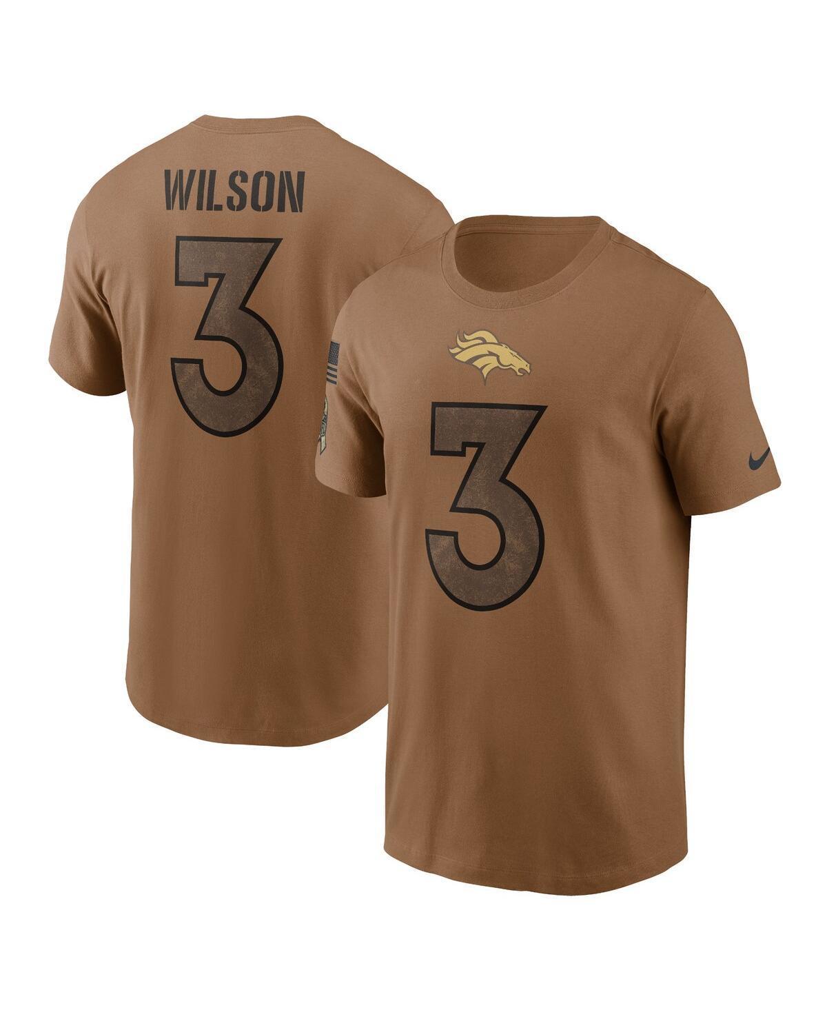 Mens Nike Russell Wilson Brown Distressed Denver Broncos 2023 Salute To Service Name and Number T-shirt Product Image