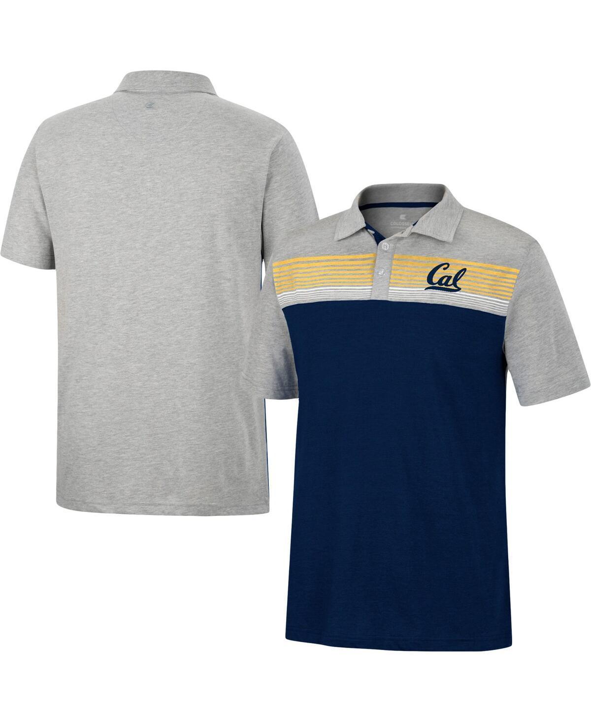 Mens Colosseum /Heathered Gray Cal Bears Caddie Polo Blue Product Image