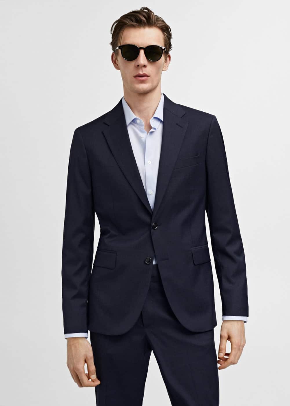 Stretch fabric slim-fit suit blazer - Men | MANGO USA Product Image