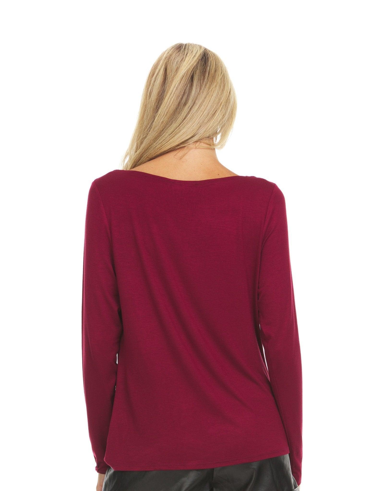 Long Sleeve Top With Ballet Neckline Product Image