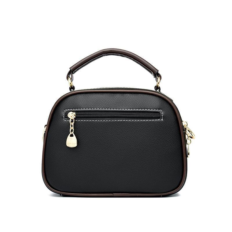 Top Handle Faux Leather Crossbody Bag Product Image