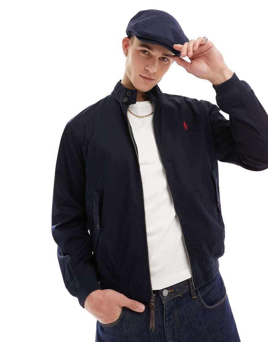 POLO RALPH LAUREN Icon Logo Twill Harrington Jacket In Navy Product Image