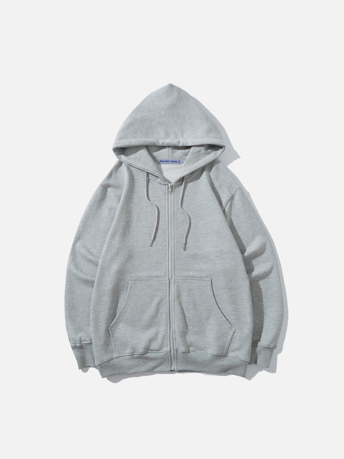 Aelfric Eden Solid Basic Zip Up Hoodie Product Image