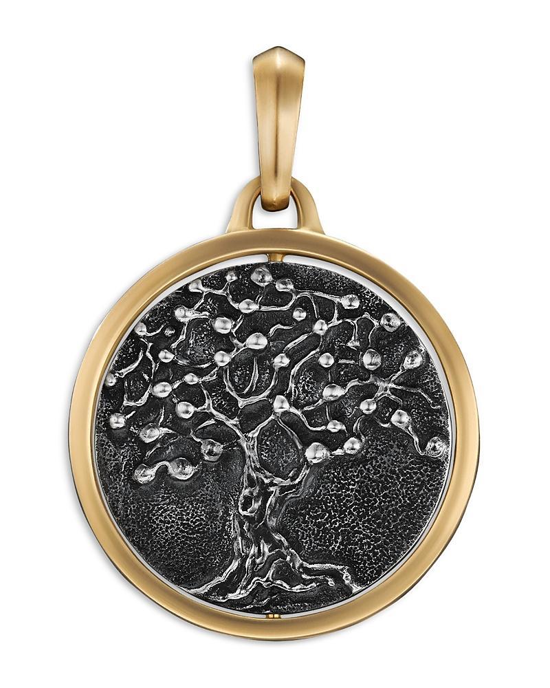 David Yurman Mens Life & Death Duality Amulet in Sterling Silver with 18K Yellow Gold, 30mm Product Image