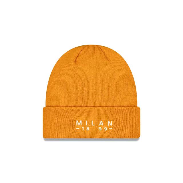 AC Milan Seasonal Orange Wordmark Cuff Knit Hat Male Product Image