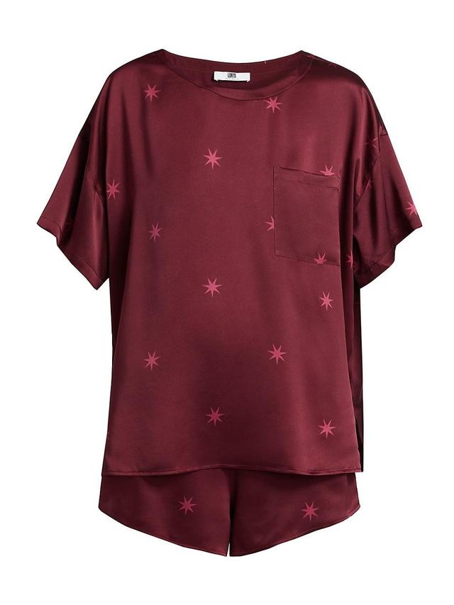 Womens Washable Silk T-Shirt & Shorts Set Product Image