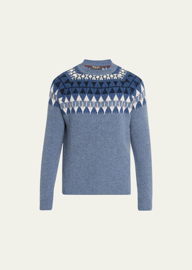 Mens Noel Cashmere Ribbed Crewneck Sweater Product Image