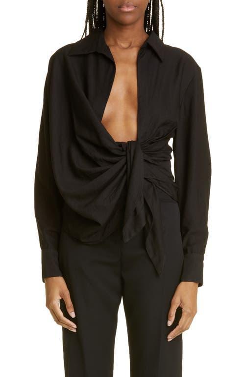 Jacquemus Bahia Open Drape Long Sleeve Shirt Product Image