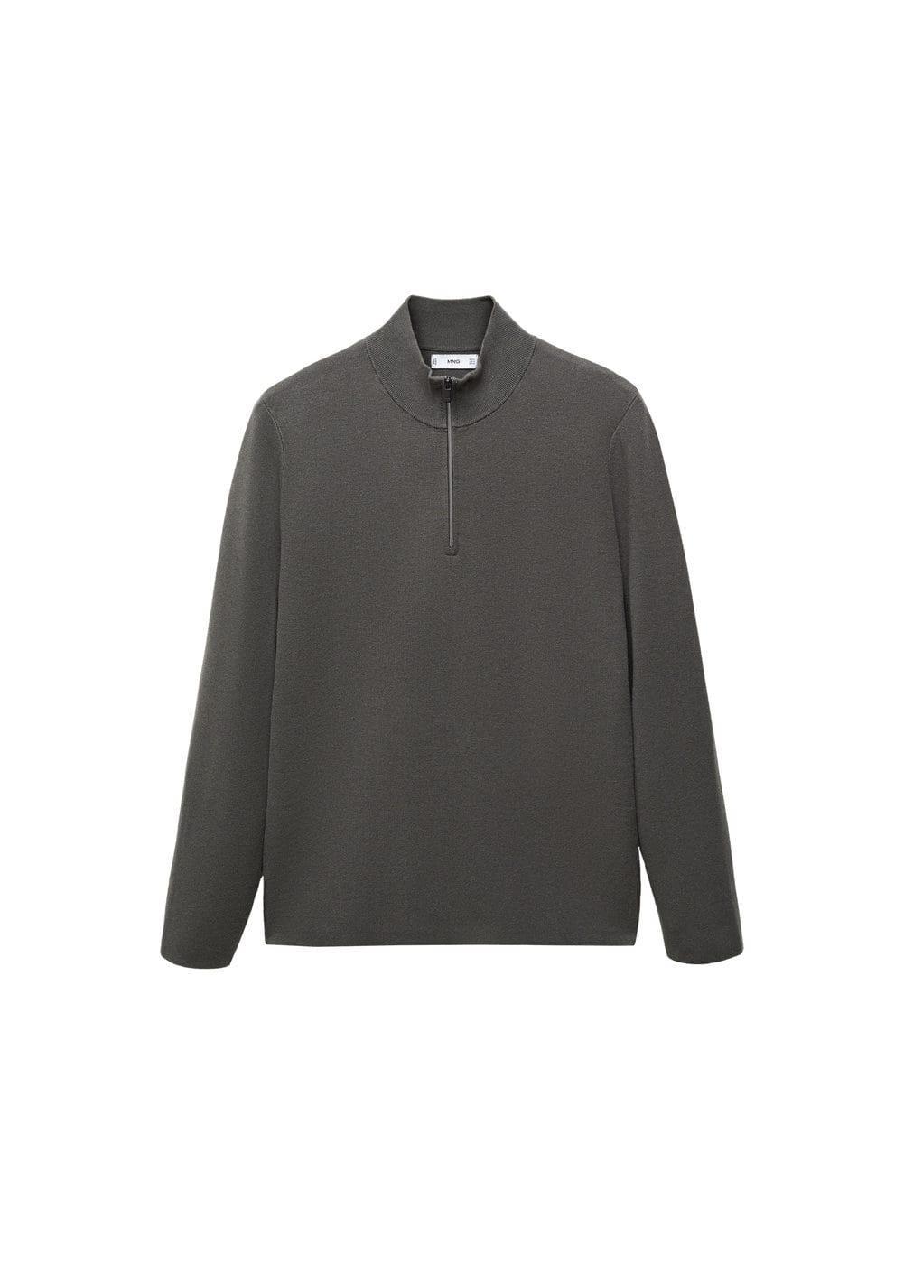 MANGO MAN - Zipped high collar sweater forest greenMen Product Image