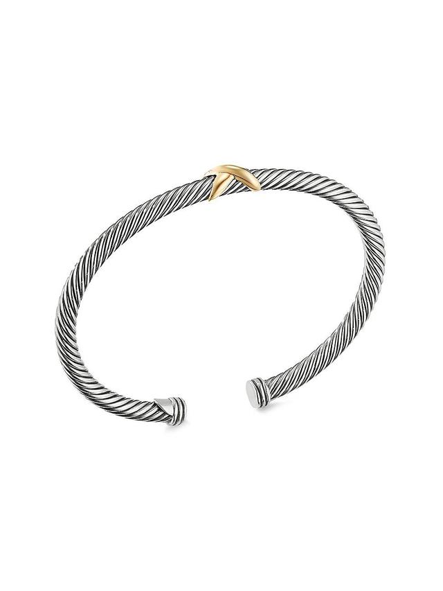 Womens X Crossover Bracelet With 18K Yellow Gold 4mm Product Image