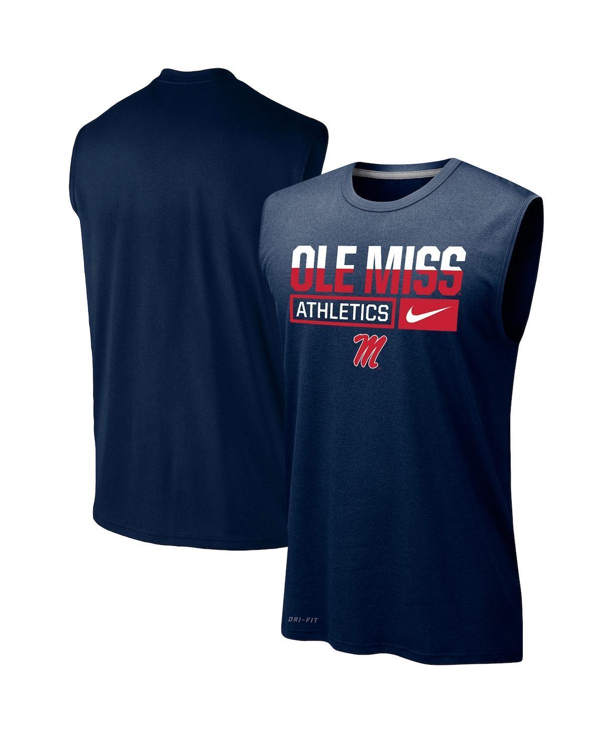 Mens Nike Navy Ole Miss Rebels Wordmark Drop Legend Performance Tank Top Product Image