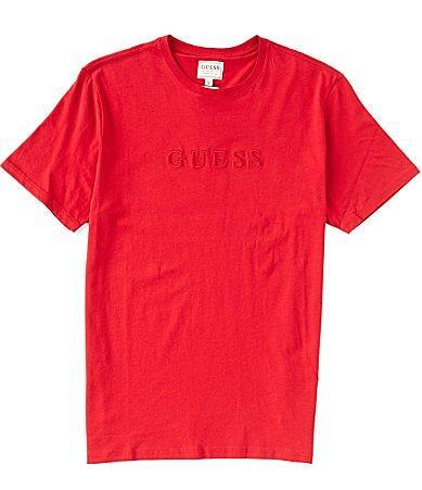 Guess Short-Sleeve Embroidered-Logo Pima T Product Image